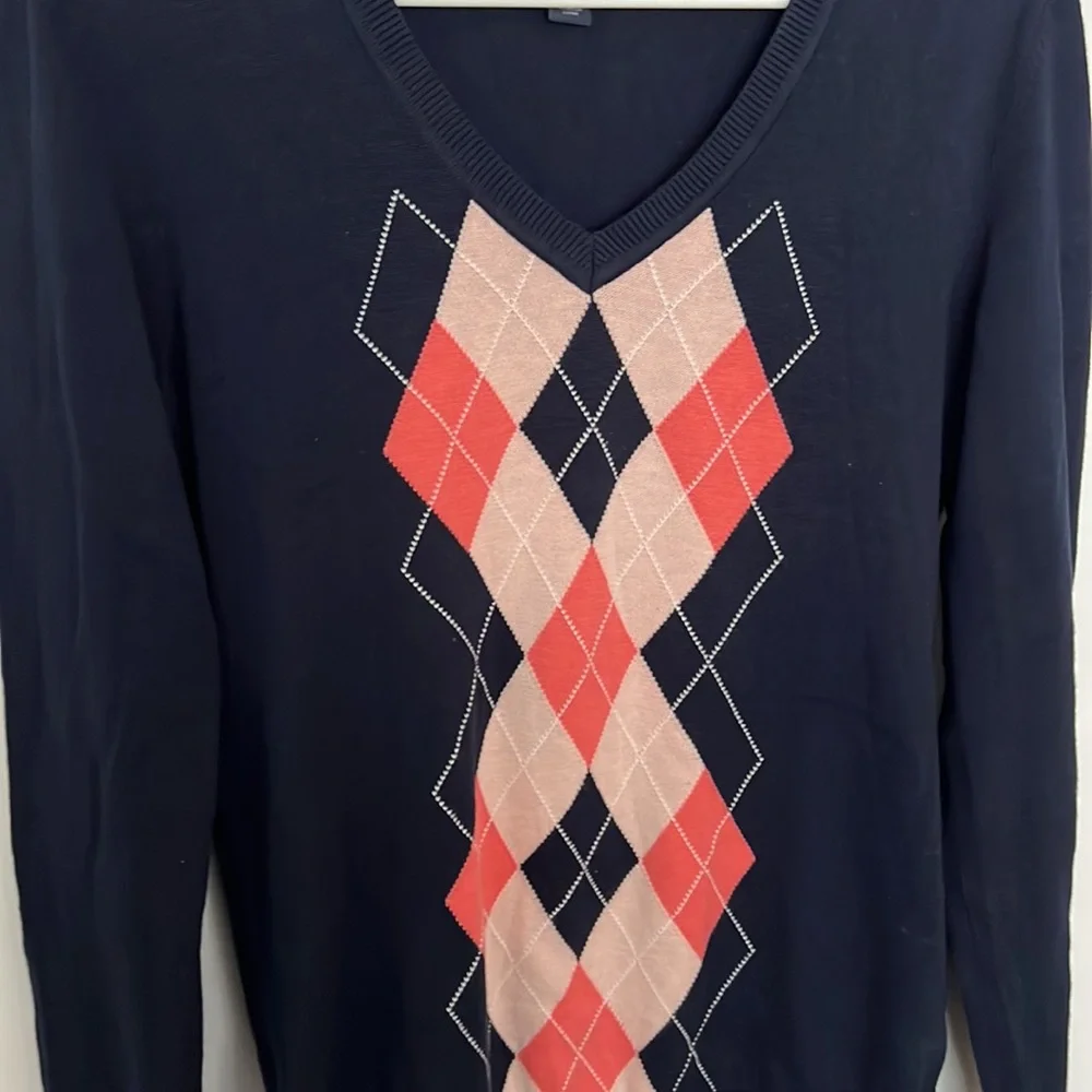 Tommy Hilfiger Argyle V-Neck Sweater - Picture 2 of 6